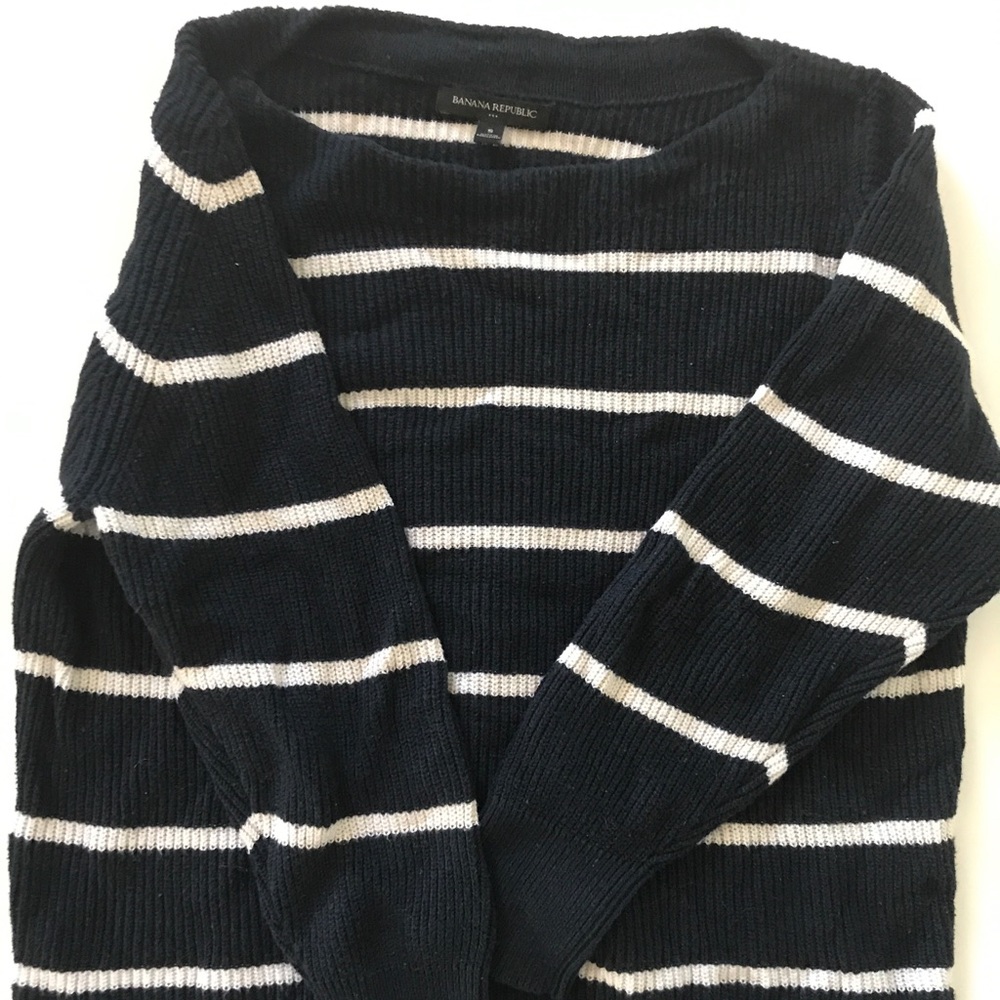 banana republic navy and white striped sweater